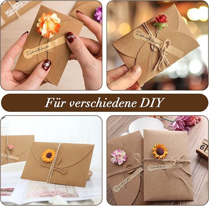 25PCS Mini Envelopes with 25 Blank Cards 4.1 x 2.8 inch Gift Card Holders Cute Tiny Envelopes with Heart Clasp for Gift Cards, Wedding Party Favors, Greeting Cards Mailing, Business Cards