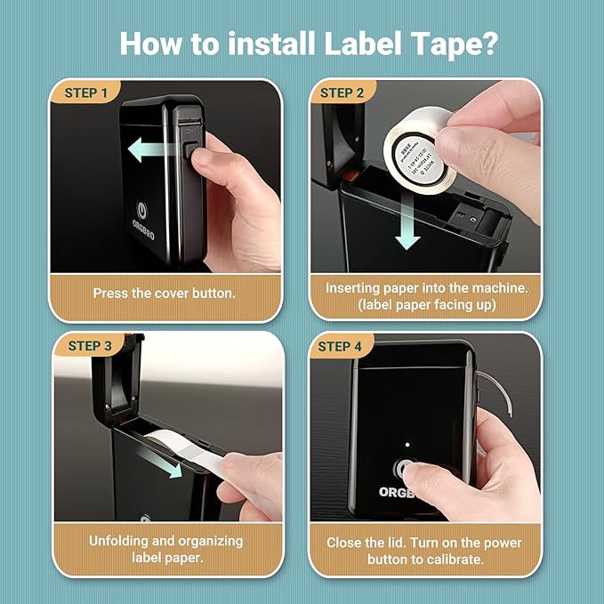 ORGBRO X1 Label Maker Tape, Genuine Thermal Label Print Paper 0.47"×1.57"(12×40mm), Standard Laminated Office Labeling Tape Replacement, 160 Tapes/Roll, 3-Roll, White