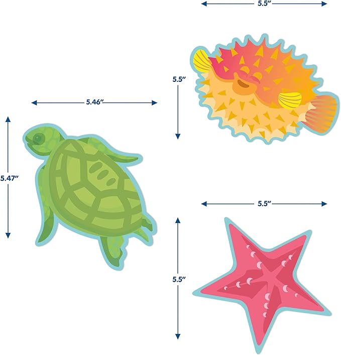 Eureka Seas The Day Fish Paper Cut-Out Classroom Decorations for Teachers, 36 Pieces