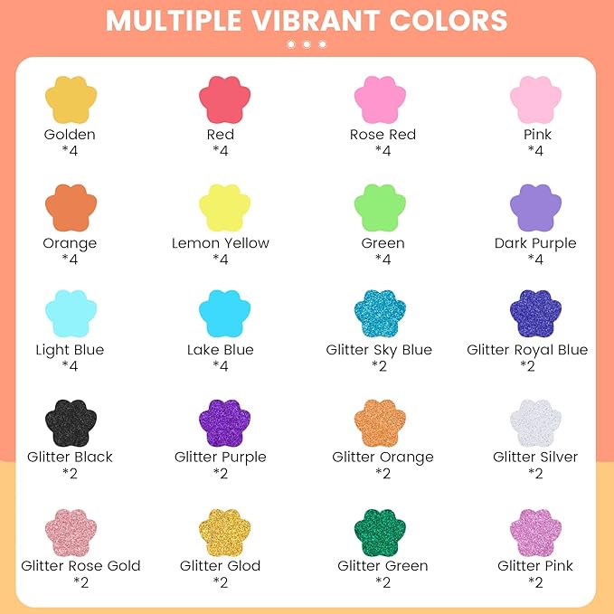 60 Sheets HTVRONT Colored Cardstock Paper Bundle, 20 Colors Glitter Cardstock and Colored Card Stock 8.5 x 11in, Thick Glitter Cards for Cricut Machine, Christmas Birthday Wedding Party Decoration