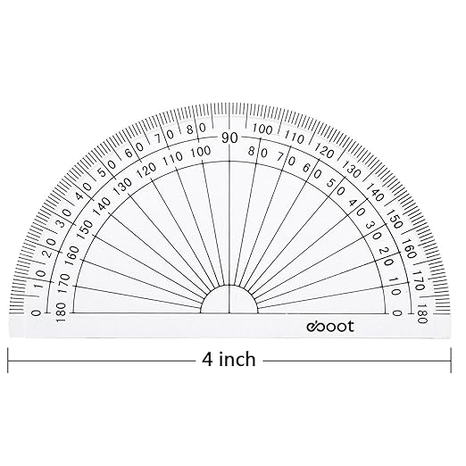 eBoot Plastic Protractor Protractor 180 Degrees, 4 Inch and 6 Inch, Clear, 2 Pieces