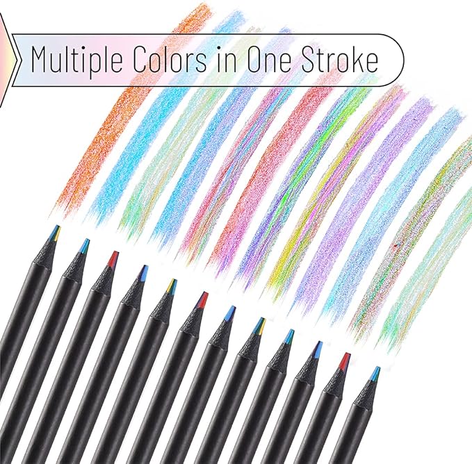 Mr. Pen- Rainbow Pencils, 12 Pack, 7 Color in 1 Rainbow Colored Pencil with Sharpener, Fun Pencils for Kids, Rainbow Pencils for Kids, Colored Pencils for Kids, Color Pencils for Kids
