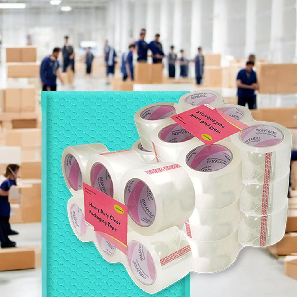 iMBAPrice 3-Inches Clear Packaging Tape, 6 Roll of 110 Yards (24 x 330 Feet) Long 3" Wide Shipping Tape for Box Office Moving Packaging Shipping