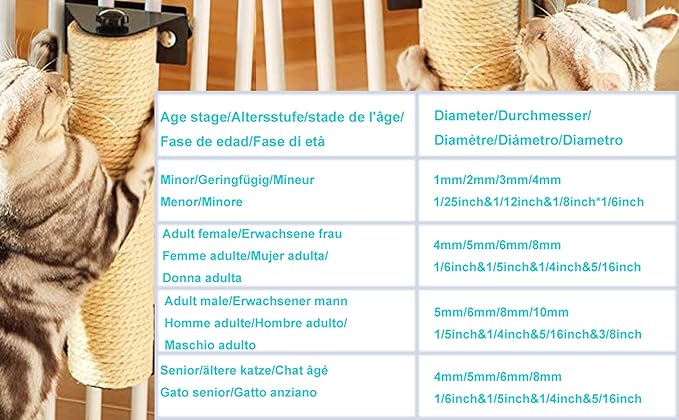 1/4 in (6 mm) X 164 Ft (50 Meters) Natural Sisal Hemp Rope Heavy Duty Thick Twine for Cat Scratcher Post Tree, Garden, Binding, Crafts Packing Material