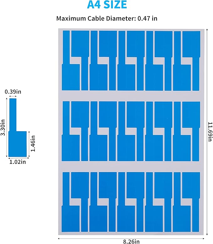 300 Pcs Cable Labels, JIQEZNL Premium 10 Colors Wire Labels Electrical, Waterproof Cord Labels Electronics Tags for Cable Management, Self-Adhesive Cable Labels Tags for Laser Printer and Handwriting