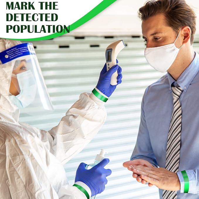 Epakh 600 Pcs Paper Wristbands Neon Wrist Bands Waterproof Handbands for Events Lightweight Concert Wristbands Neon Colored Adhesive Wrist Band for Party