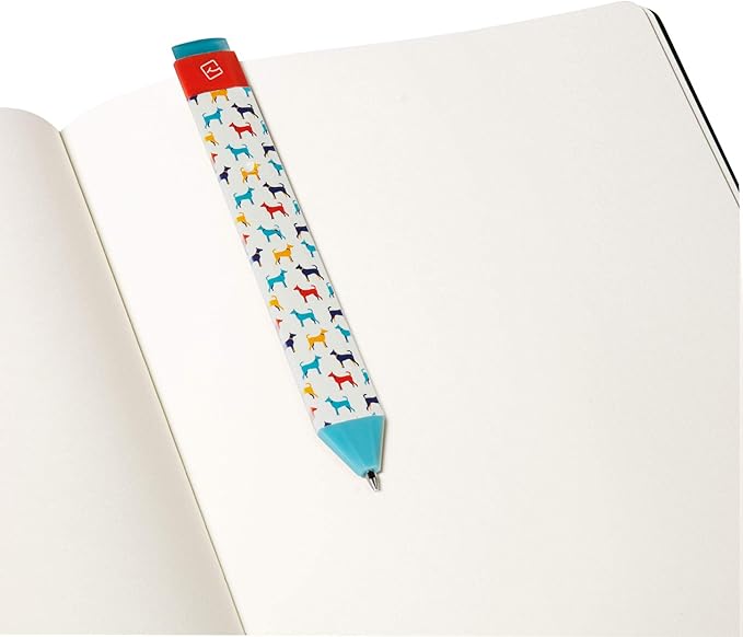 Pen Bookmark with Refills | Erasable Ballpoint Gel Pen and Bookmark 3-in-1 | Ink Novelty Pen with Eraser | Page Marker | Book Marker | Page Holder Clip | Gift for Reader and Writer (Dog)