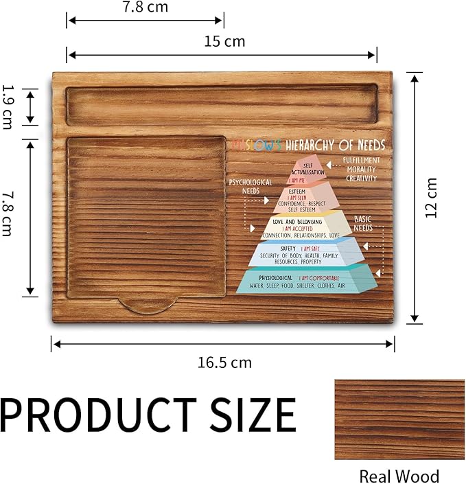 vizuzi Maslow's Hierarchy of Needs Sticky Note Holder, Maslow Needs Decor, Therapy Office Decor, School Counselor Psychologist Mental Health DBT Self-Stick Note Pad Holders ZSS47