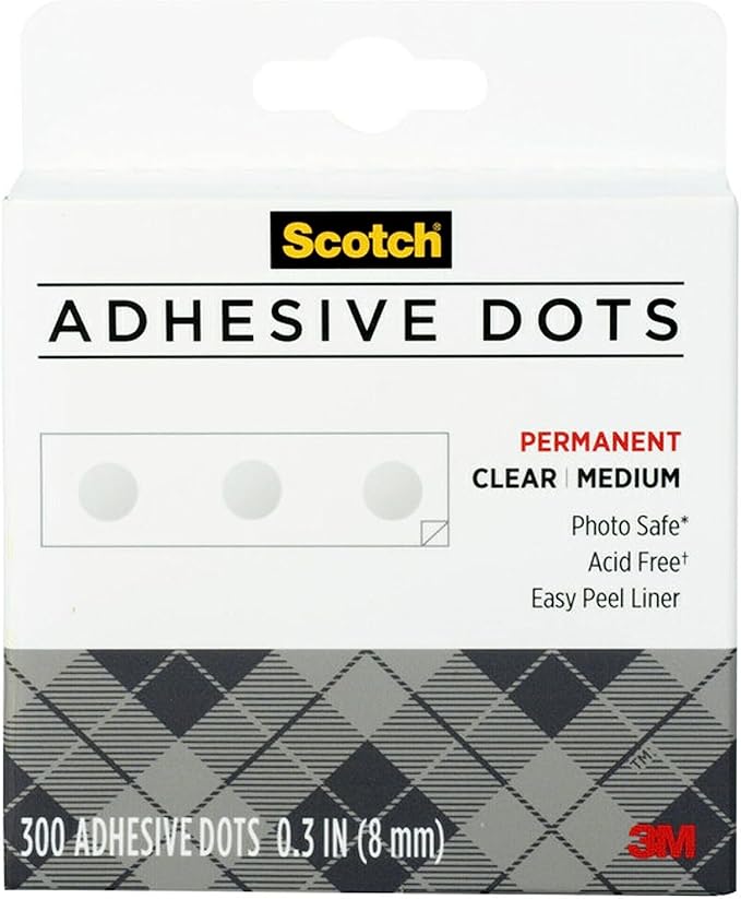 Scotch Adhesive Dots, Medium, 300 Dots/Pack, Easy Dispensing, Permanent, Photo-Safe (010-300M) (Pack of 2)