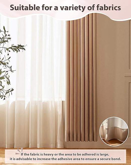 PLANTIONAL 2 Rolls Double-Sided Sticky Fabric Tape, 2/5" x 54.6 Yd & 1" x 54.6 Yd Hem Tape for No Sew, No Iron Hemming, Perfect for Pants, Crafts, and DIY Projects