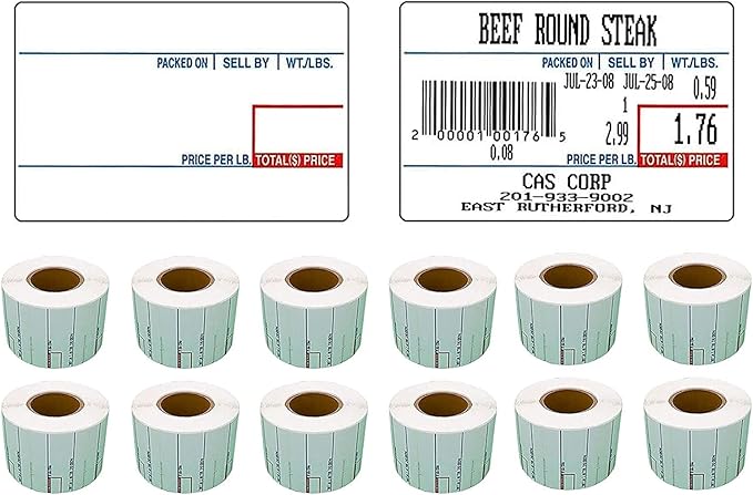 LST-8010 Printing Scale Label, 58 x 40 mm, UPC 12 Rolls of 700 Labels