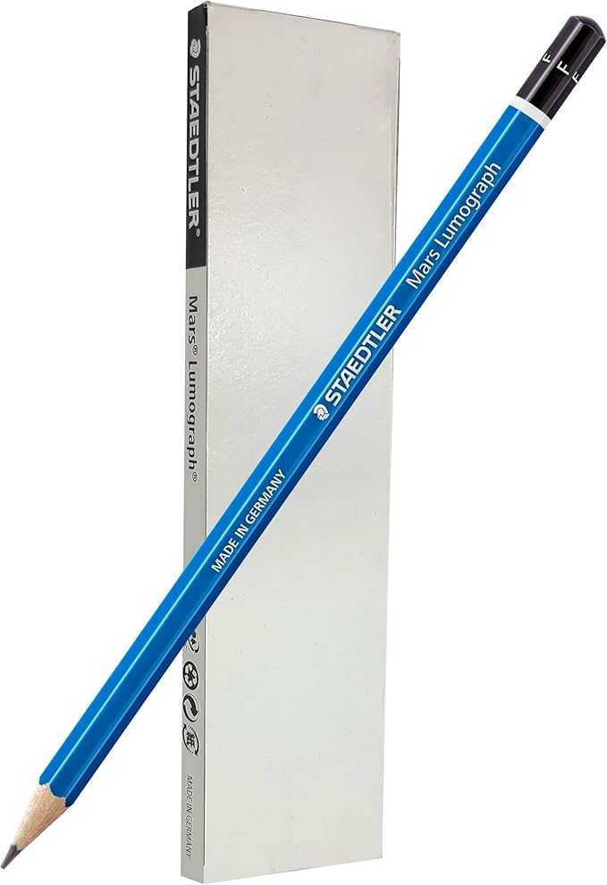 STAEDTLER Mars Lumograph F Graphite Art Drawing Pencil, 6 Pencils