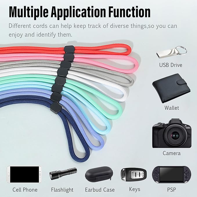 Wrist Strap Lanyard, 8 Pack Adjustable Wristlet Phone Lanyards for Keys, Cell Phone, Camera, USB Flash Drives, Flashlight, Keychain, ID Name Tag Badge(Mix Color)