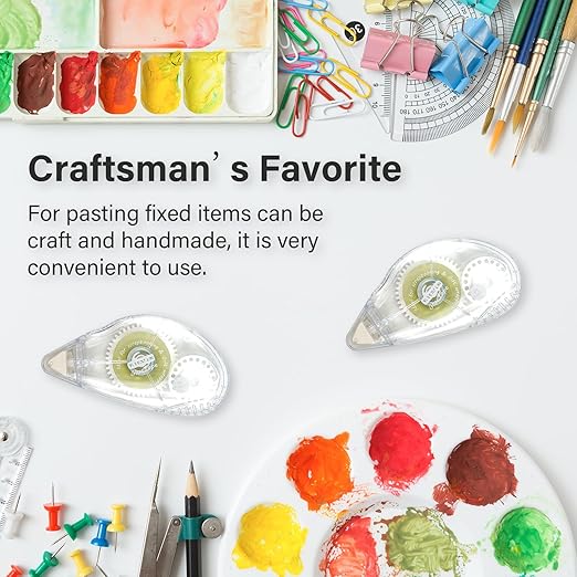 Glue Runner Permanent, Double Sided Adhesive Scrapbook Runner Tape Roller, 0.3-inch by 360-Inch, Permanent Adhesive Dots Roller Applicator - 6 Packs White