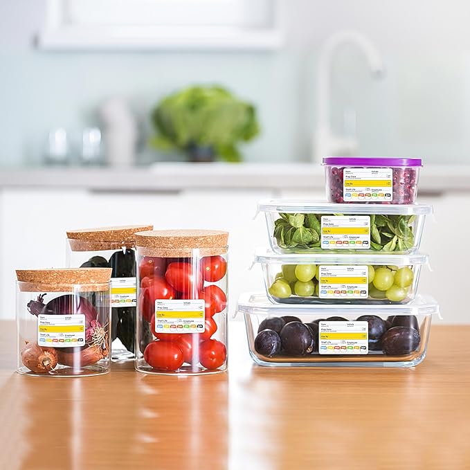 300 Pcs Restaurant Quality Shelf Life Food Rotation Labels, 2” x 3” Self-Adhesive Removable Freezer Food Labels Stickers, Perfect for Reusable Containers, Easy to Remove, Food Safety Date Sticker