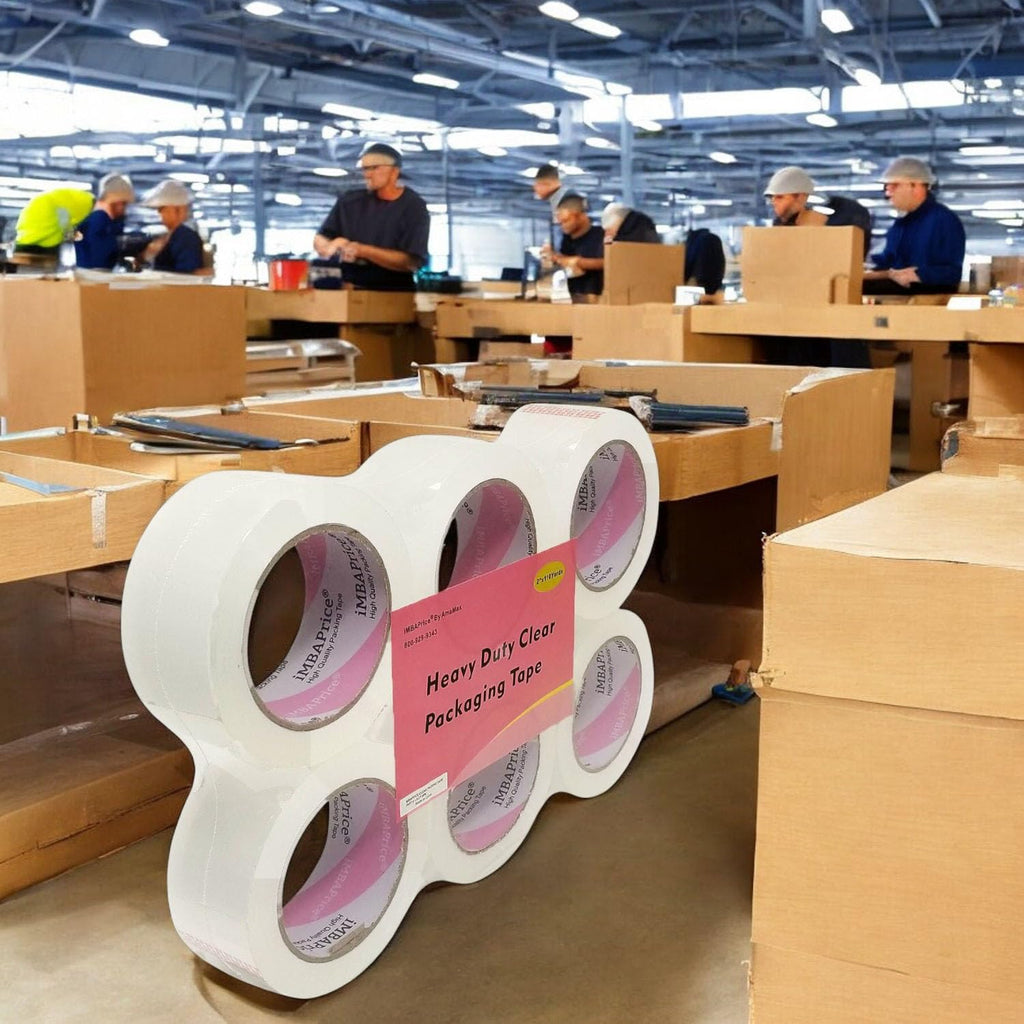 iMBAPrice 2-Inches Clear Sealing Tape, 6 Rolls of 110 Yards (6 x 330 Feet) 2" Wide Shipping Tape for Box Office Moving Packaging Shipping