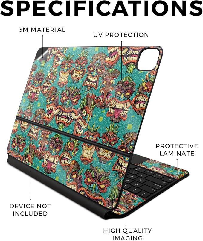 Glossy Glitter Skin Compatible With Apple Magic Keyboard for iPad Air 13-inch (M2) 2024 - Crazy Tikis - Premium 3M Vinyl Protective Wrap Decal Cover - Easy To Apply | Crafted in the USA by MightySkins