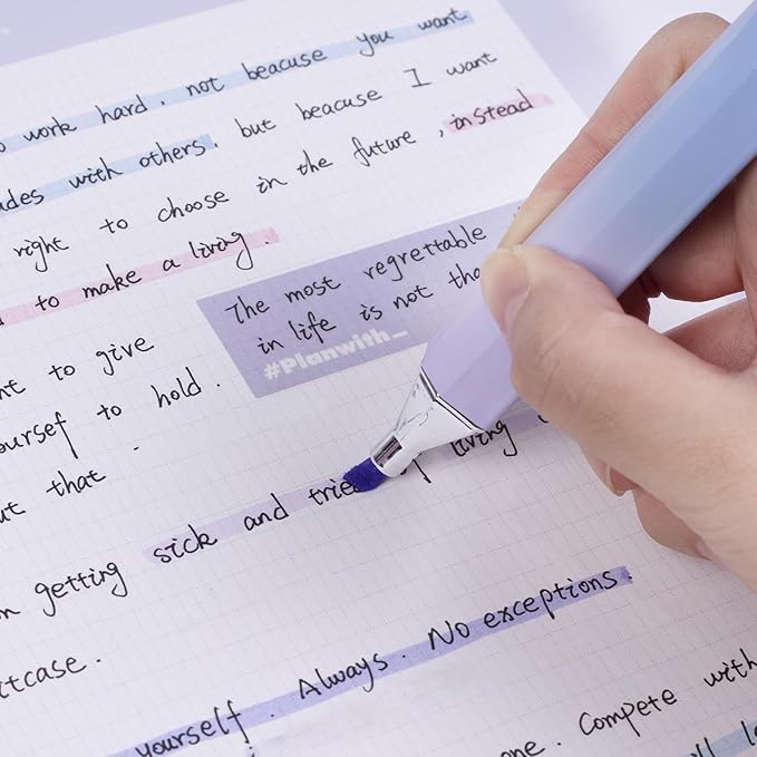 COLNK Pastel Highlighter Set, 6 pcs Aesthetic Highlighters Assorted Colors,Chisel Tip, Cute Highlighter Color Pens for Color Coding,No Bleed, Pastel Ink A