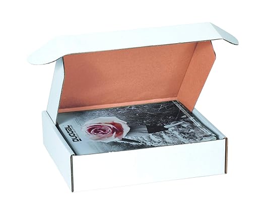 Boxes Fast BFMFL15112 Deluxe Literature Cardboard Mailers, 15 1/8 x 11 1/8 x 2 Inches, Corrugated Die-Cut Shipping Boxes, Large White Mailing Boxes (Pack of 50)