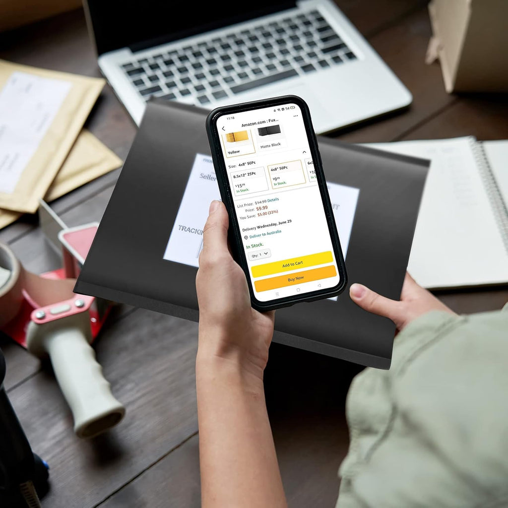 Fuxury Kraft Bubble Mailer 8.5x12 Inch 25 Pack，Strong Adhesion Padded Envelopes,Self Seal Bubble Envelopes, Waterproof Cushioned Padded Mailers Packaging for Small Business,Bulk Black