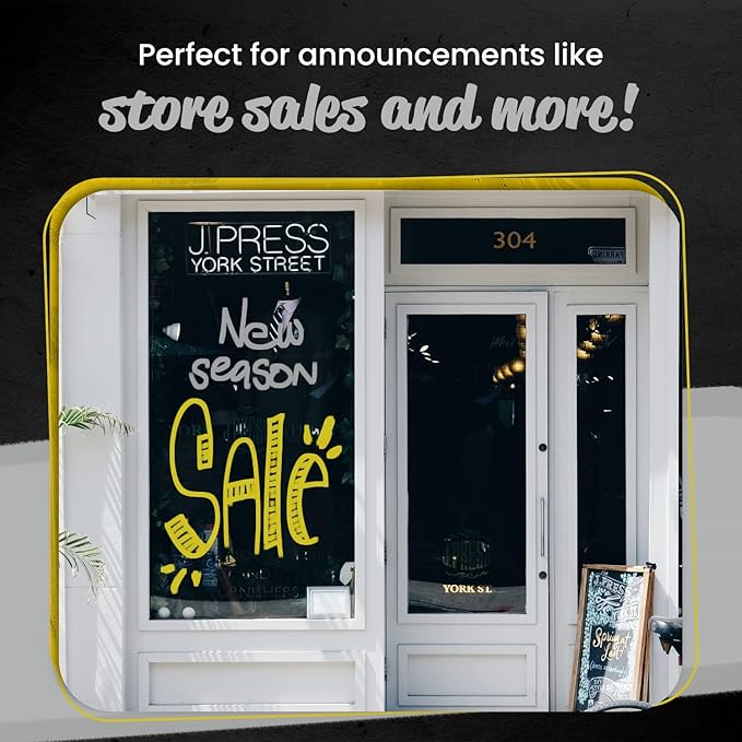 Metallic Chalk Markers (2 Pack) Liquid Chalk Pens for Blackboards, Chalkboard, Bistro Menu, Window Markers for Cars - Wet Wipe Erasable - 15mm Jumbo Nib