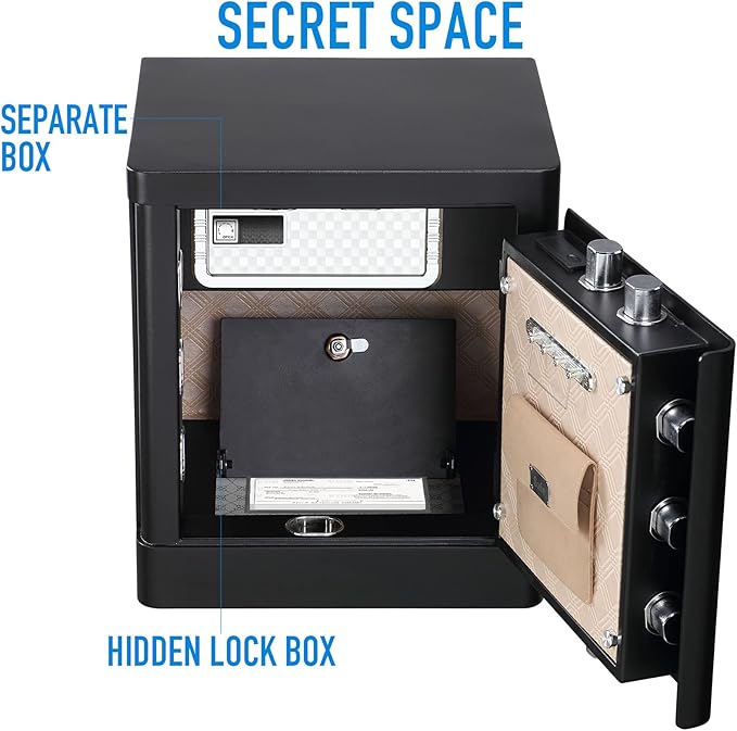 Tenamic Deluxe Biometric Fingerprint Safe Box Smart Touch Screen Fireproof Safe for Home Office Hotel 2.16 Cubic Feet