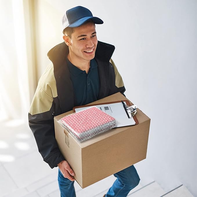 Clear Bubble Out Bags, 10 x 15.5 Inches. 25 Pack Self Seal Bubble Pouches. Polyethylene Clear Bubble Bags for Packing. Waterproof Clear Bubble Out Pouches for Fragile Things