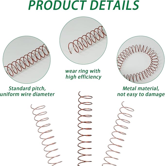 Rayson 15.9mm Spiral Metal Coil for Binding, 4:1 Pitch, 48-Loops, 5/8" Metal Coils Binding 140 Sheets Capacity, Multicolor & Pack of 100
