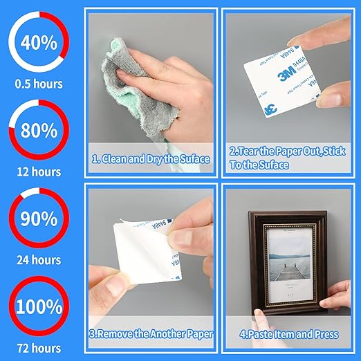 UPINS Double Sided Foam Tape, 60 Pcs Double Sided Tape Heavy Duty Strong Adhesive Double Sided Mounting Tape for Walls Picture Poster Crafts Black (Round, Square & Rectangle)