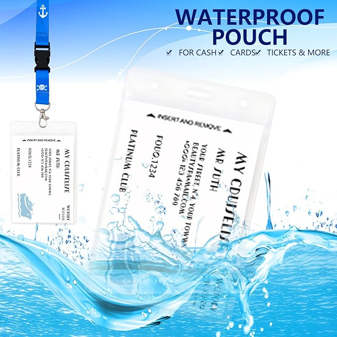 Cruise Lanyards, 4 Pack Waterproof Lanyards with ID Badge Reel Holder, Detachable Buckle for Ship Key Cards, Cruise Ship Essentials