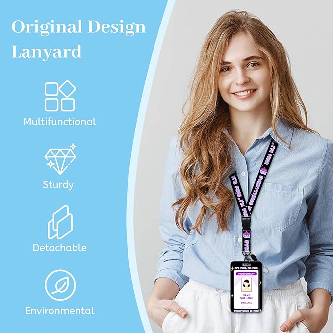 Lanyards for Id Badges, Dumpster on Fire Badge Holder with Retractable Reel Clip, Funny Work Name Tags Keychain Lanyard ID Card Protector Cover Case for Women Teacher Nurse Doctor Office