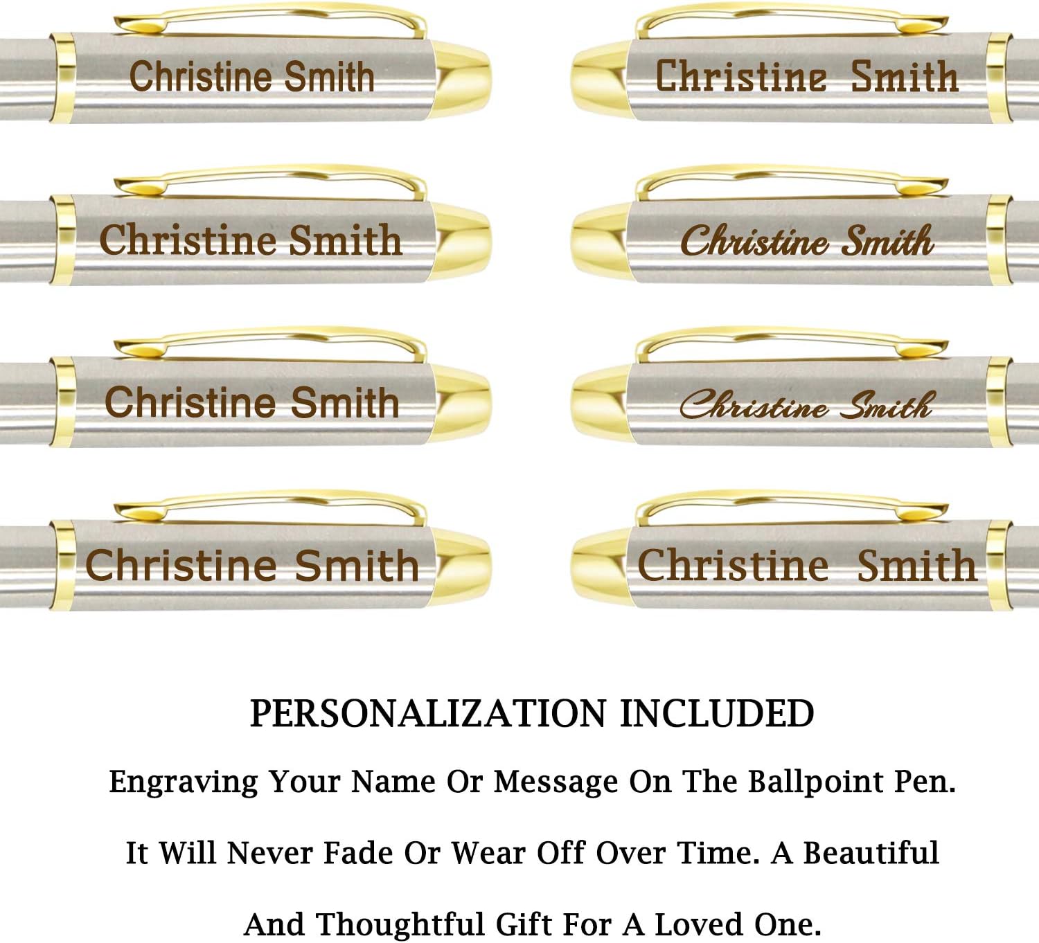 Amlion Personalized Pens Custom Engraved Pen with Name, Refillable Medium Refill, Personalized Gifts for Men Women