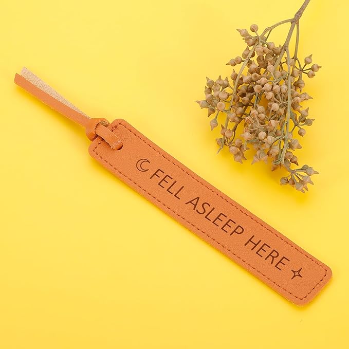 Leather Bookmark Wedding Reader Wedding Party Gift Wedding Gift for Book Lovers Bookish Gift Fell Asleep Here Book Marks for Reading Women Leather Anniversary Gifts for Her Women