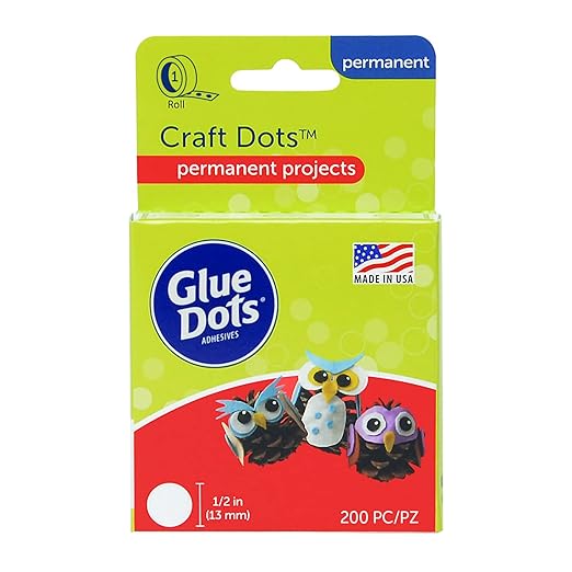 Glue Dots, Crafter's Pack, Double-Sided, Mini Dots, Craft Dots, Micro Dots, Permanent, 825 Dots, DIY Craft Glue Tape, Sticky Adhesive Glue Points, Liquid Hot Glue Alternative, Clear, 3 Pack