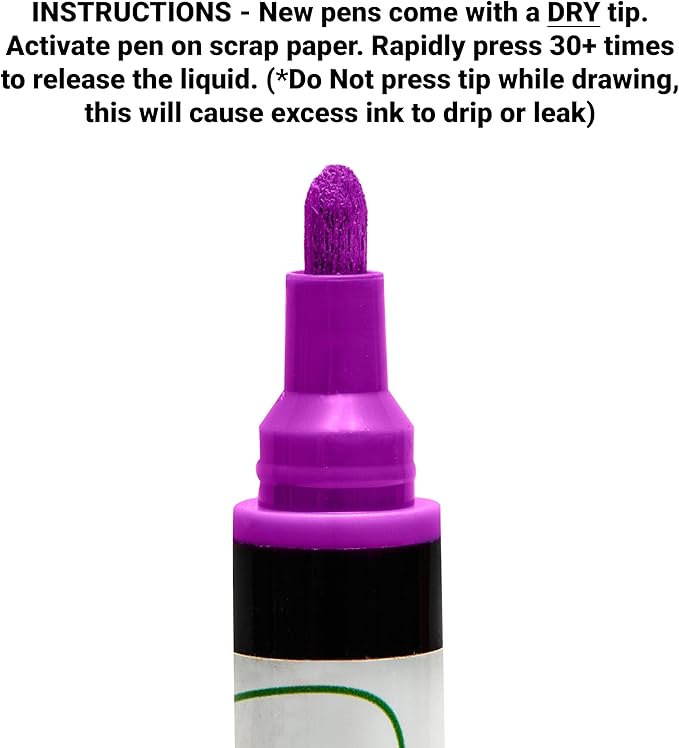 Glass Pen Window Marker: Liquid Chalk Markers for Glass, Car Marker or Mirror Pen with Washable Paint - Graduation Car Windows, Storefront Window, Wedding, Parade, Party & Holiday (Purple, Fine Tip)