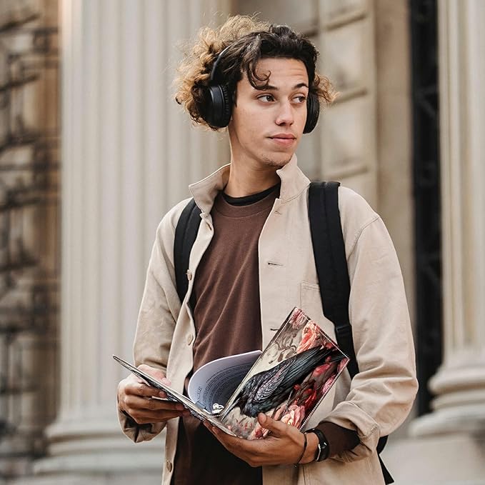 Bird and Roses Padfolio Folder with Clipboard,Portfolios Organizer Clipboards with Storage Clipboard Writing Pad PU Leather Conference Document Organizer with Business Card Holder