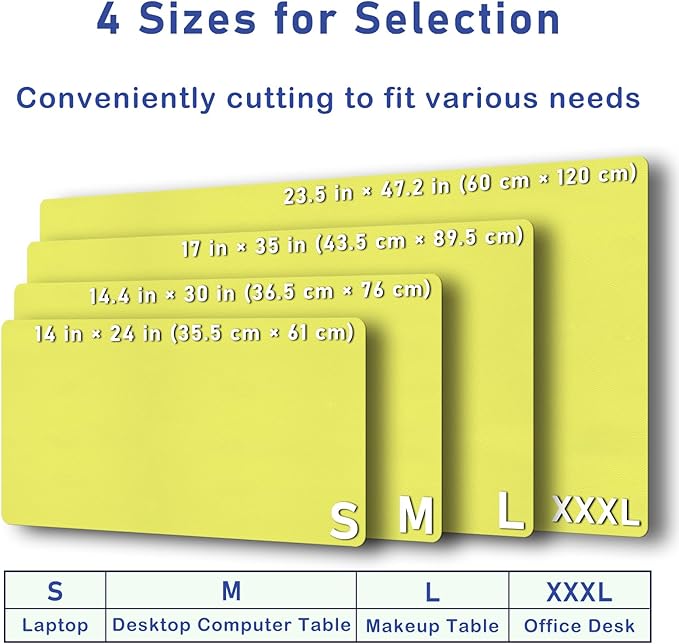 Boutilon Leather Desk Pad 30" x14",Non-Slip Mouse Pad,Office Desk Mat,Waterprooft PU Leather Desk Blotter,Desk Pad Protector,Desk Writing Pad for Home Office Decor (M-Lemon)