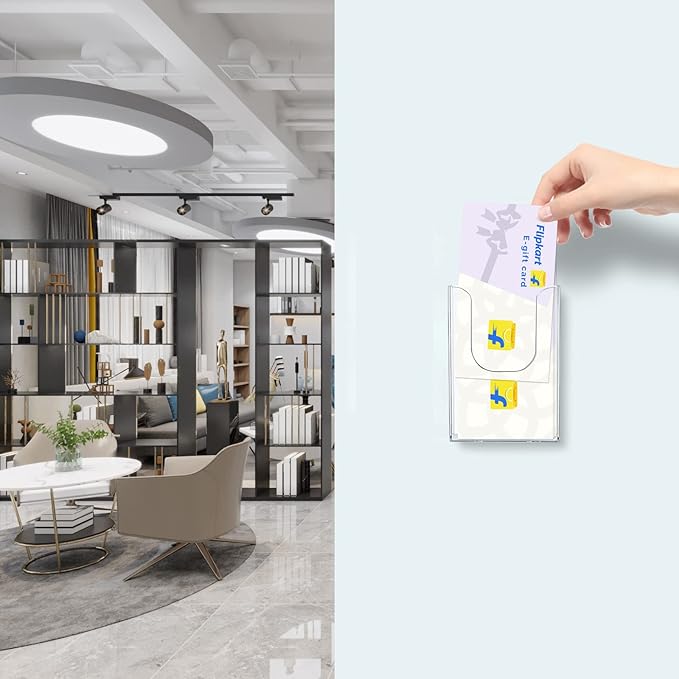 zavekia Brochure Holder, 4 x 6 Inches Brochure Holder Wall Mount Literature Holder Clear Flyer Holder Wall Mounted (10 pack)