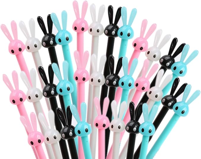 YYaaloa 32pcs Easter Ear Pens Gel Ink Pens 0.5 mm Black Ink Novelty Pens for Child, Women Coworkers Kids Office School Home Wedding Bridal Shower Gifts Party Supplies (Easter Pens 32pcs)