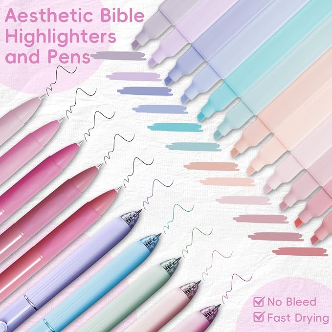 XKDOUS Bible Study Supplies Journaling Kit for Women, Bible Study Kit, Bible Study Tools with Prayer Journal Pencil Case Bible Accessories, Christian Gifts for Women, Pink
