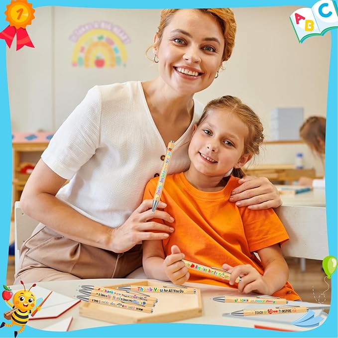 HOWAF 16pcs Teacher Appreciation Pens Teachers Appreciation Gifts Ballpoint Pens Bulk Teacher's Pens Inspirational Thank You Teachers Pen Thank You Teacher Gift for School Office Supplies