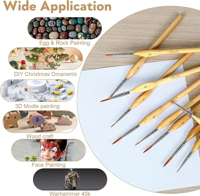 Miniature Paint Brushes Kit, Fine Detail Painting Brush Micro Professional Tiny Paints Brush Set for Art Watercolor Oil Acrylic,Mandala Painting,Craft Models Rock Painting Citadel