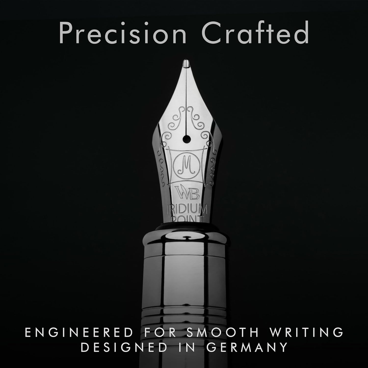 Wordsworth & Black Majesti Fountain Pen-(Silver), Luxury Case, 24K Gold Finish; 18K Gilded Medium Nib- Ink Cartridges, Refillable Ink Converter-Calligraphy Pen-Best Business Gift Set for Men & Women