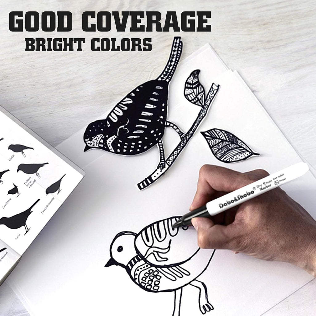 Dabo&Shobo Dry Erase Markers Bulk, 120 Count Black Whiteboard Markers, Low Odor Dry Erase Markers, Chisel Tip, Suitable for School, Office, or Home