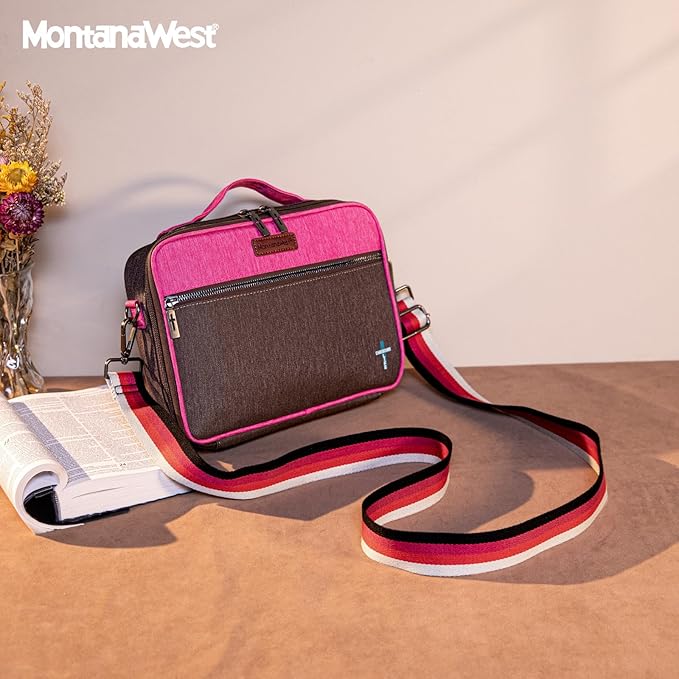 Montana West Bible Covers for Women Bible Cases with Leather Bookmark Protective Crossbody Carrying Book Case for Church Travel Gift