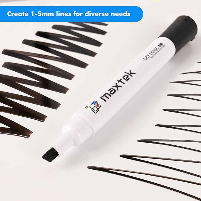 maxtek Dry Erase Markers Chisel Tip, 17 Count 5 Colors Whiteboard Markers, Low Odor Dry Erase Markers