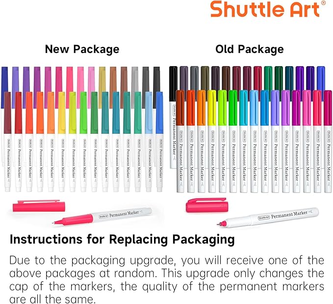 Shuttle Art Permanent Marker, 30 Colors Ultra Fine Point, Assorted Colors, Works on Plastic,Wood,Stone,Metal and Glass for Kids Adult Coloring Doodling Marking
