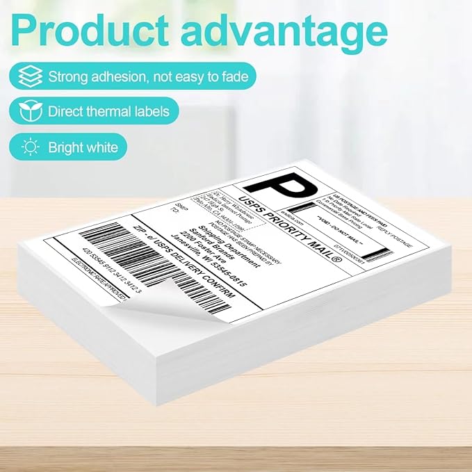 Joyberg 4x6 Thermal Labels, Shipping Labels, Strong Adhesive Thermal Labels, White Thermal Printer Paper/Labels