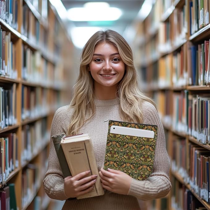 Vintage Flower Bird Book Sleeve Book Lovers Gifts Autumn Style Waterproof Book Cover Book Accessories Book Covers for Paperbacks Book Pouch Book Protector with Front Pocket for Women Girls Readers