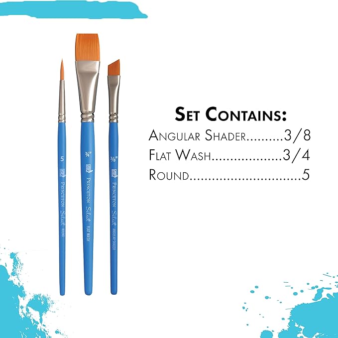 Princeton Select Artiste Paintbrush, 14-3 Brush Set, Blue